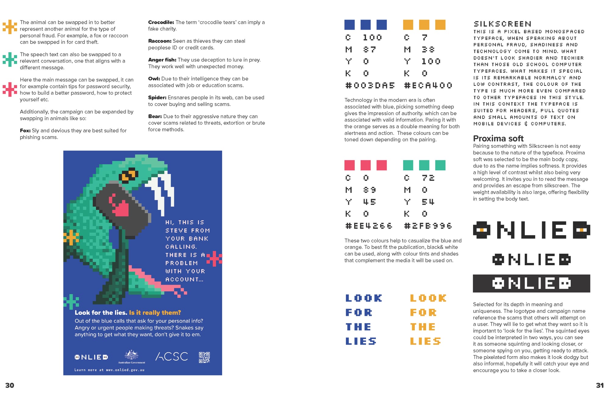 An image of The style guide for ONLIED. It breaks down the elements of the branding.