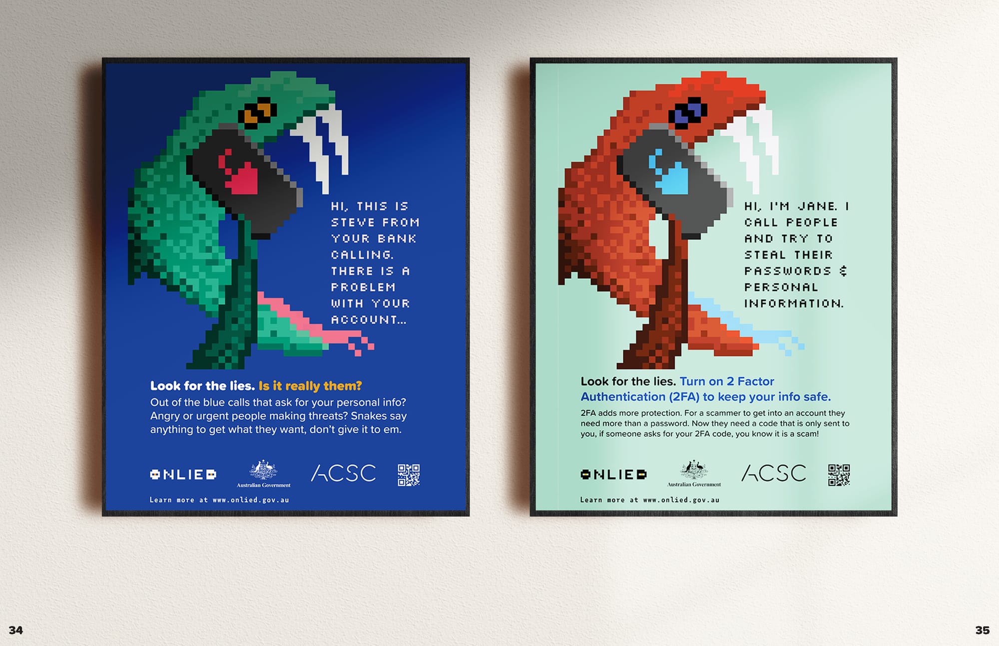 An image of the posters realistically rendered in an indoor environment.