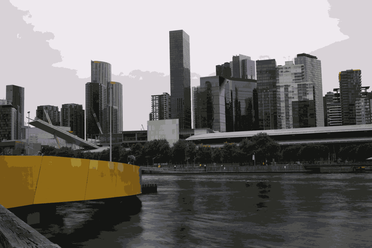 16-bit colour palette of Melbourne. Features the cityscape across the Yarra River.