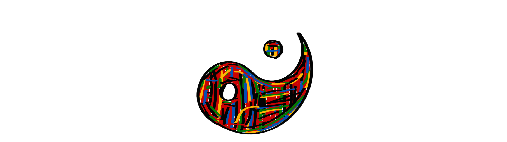 Yin & yang symbol in colour