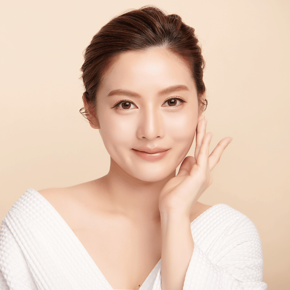picture of a beautiful asian girl with fresh  glowing skin