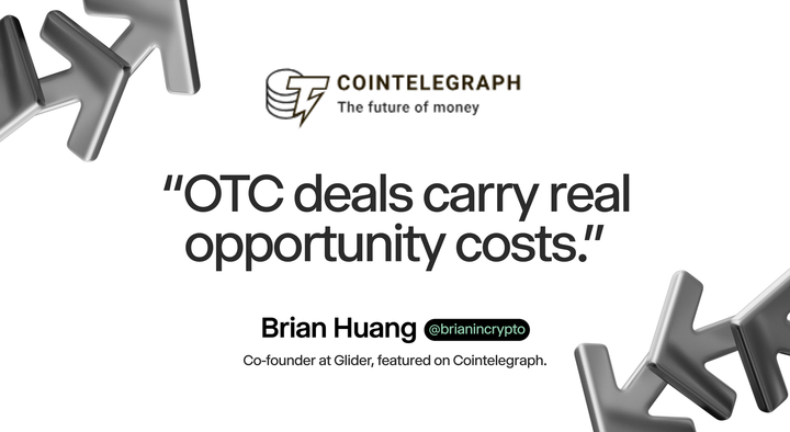 Glider in CoinTelegraph: Retail traders lose when OTC token deals win