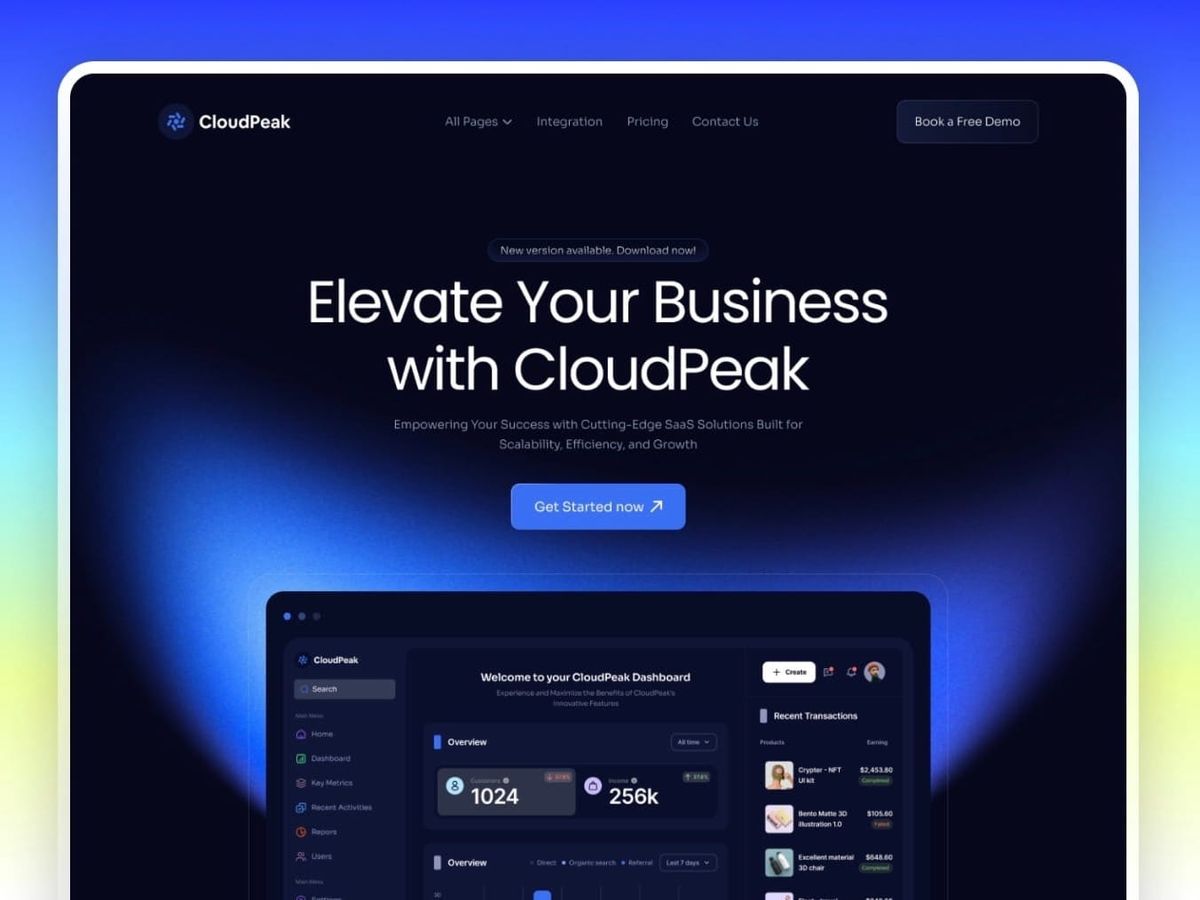 CloudPeak — Free SaaS & Startup Template