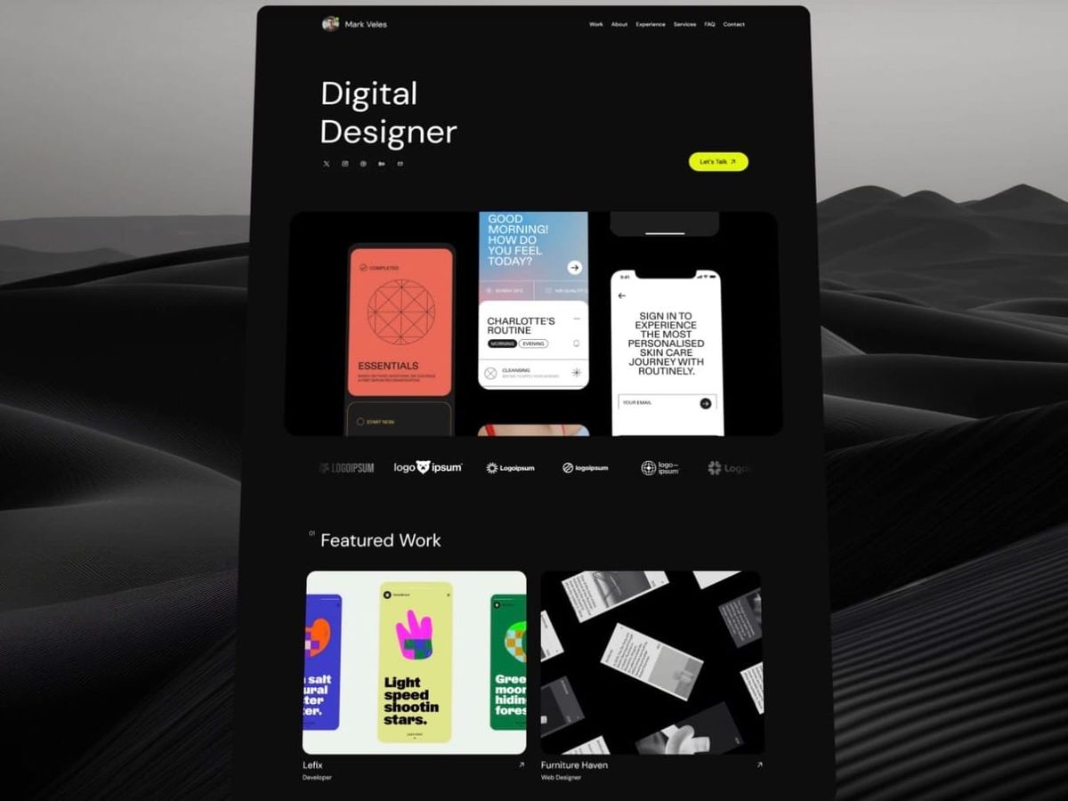 DARK VELES — Refined Portfolio Template