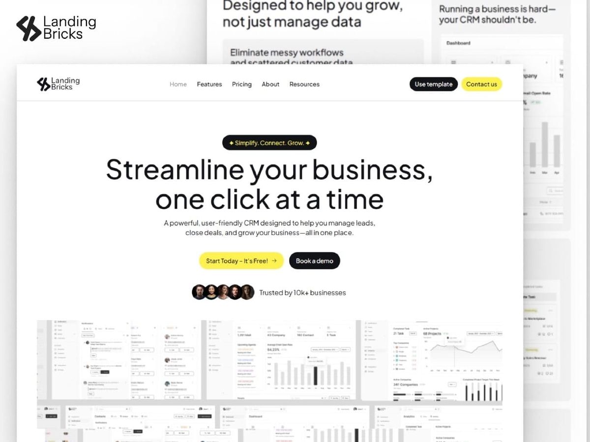 Land Bricks — Modern SAAS & Startup Website