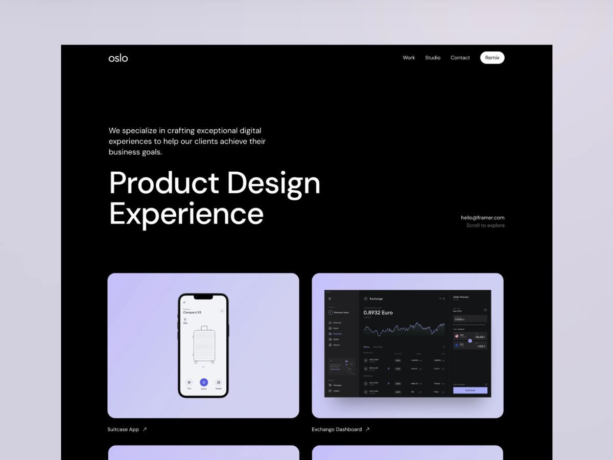 Oslo — Free Framer Creative Portfolio