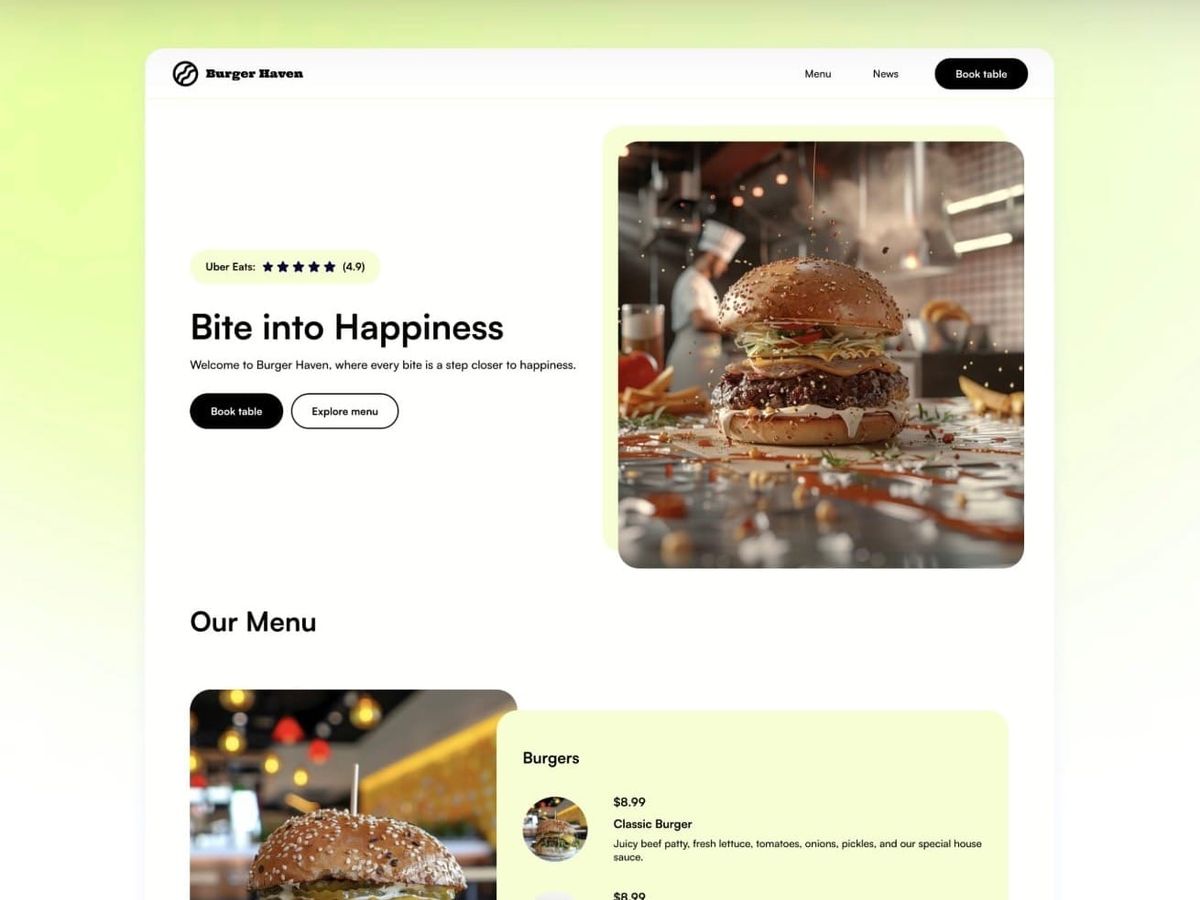 Patty — Restaurant Menu Template