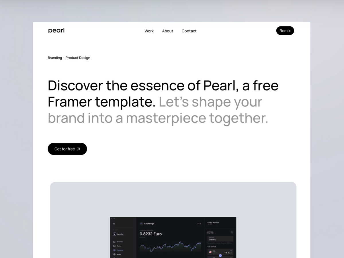 Pearl — Free Framer Creative Portfolio