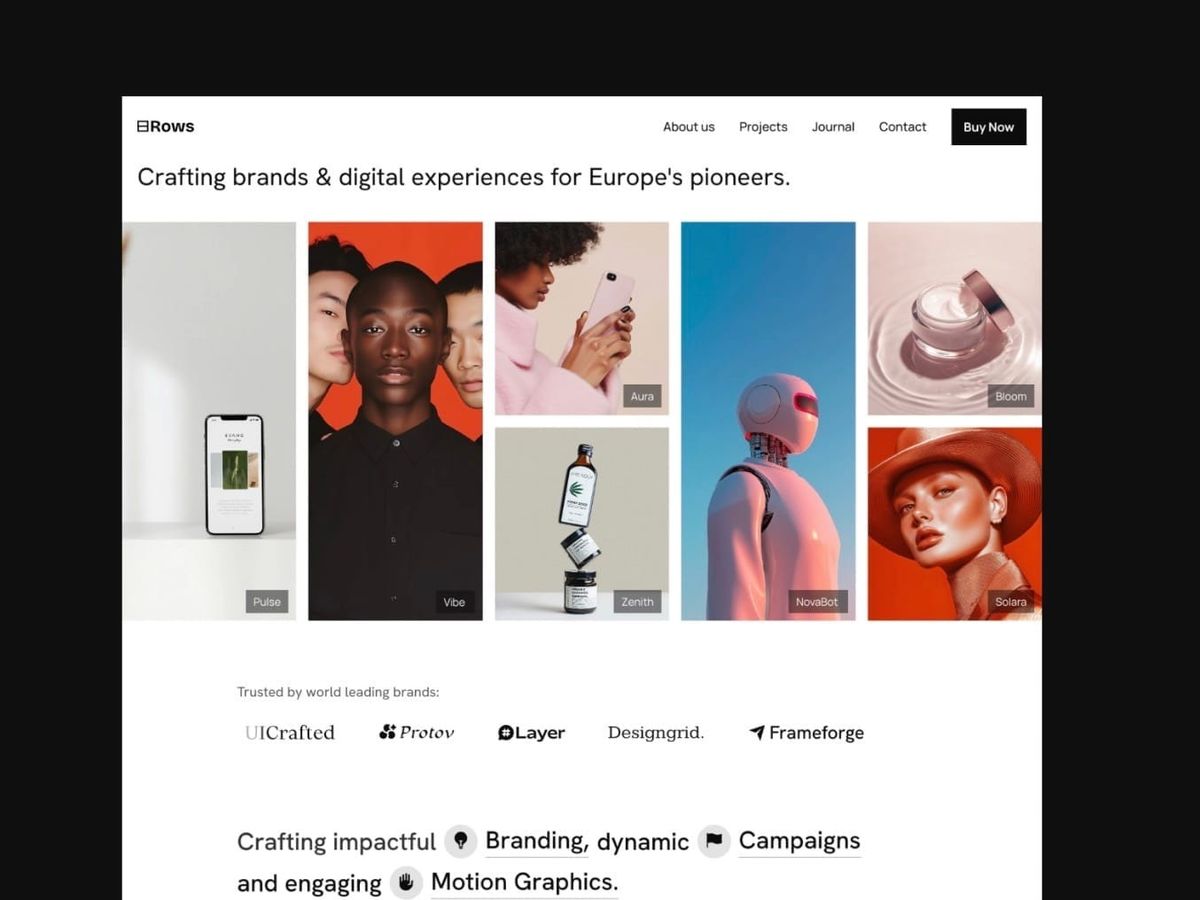 Rows — Unique Portfolio & Agency Template