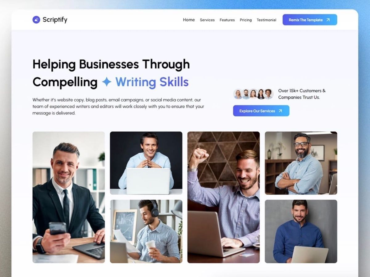 Scriptify — Writing Services Template