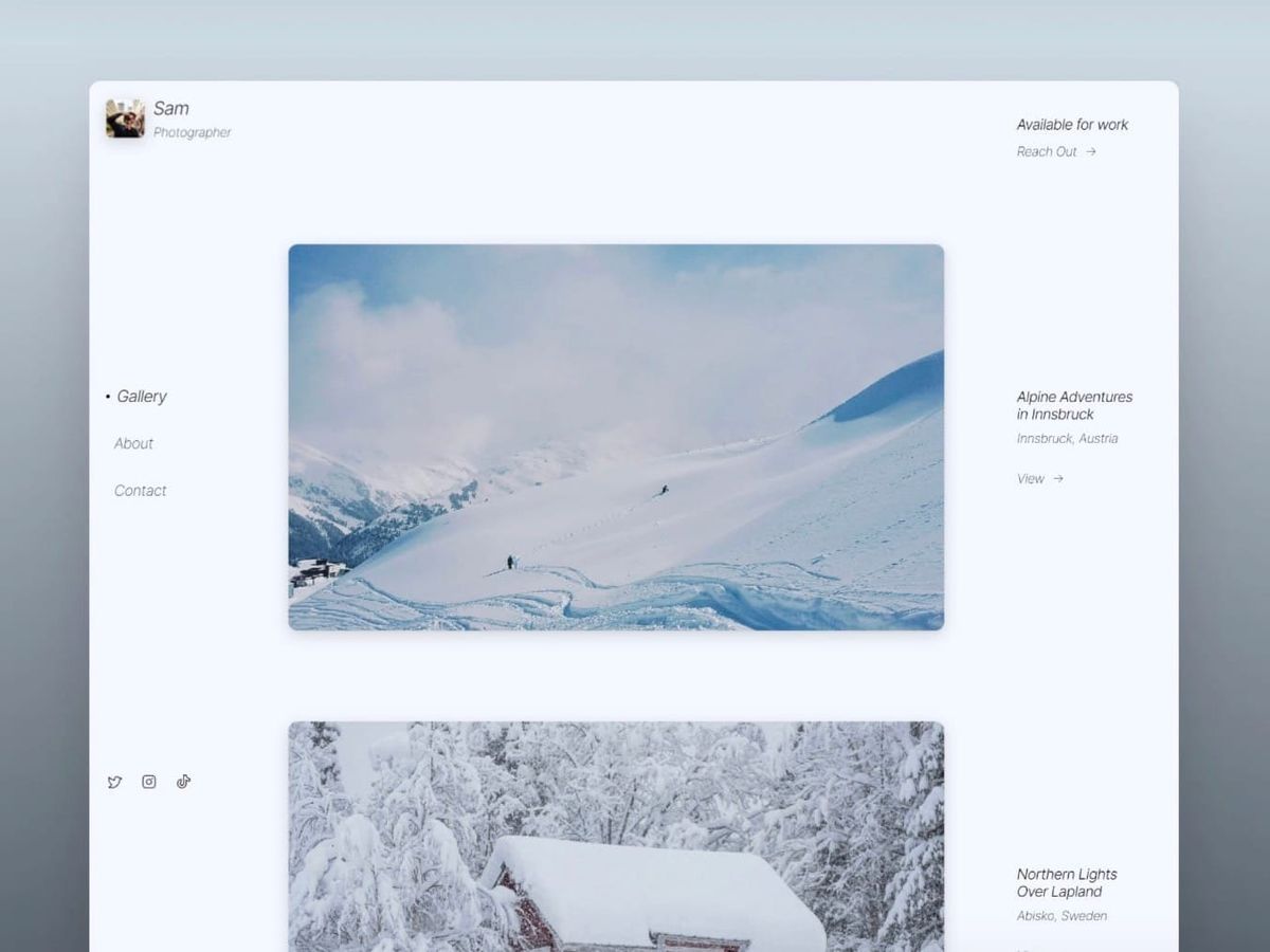 Snow — Photography Portfolio Template