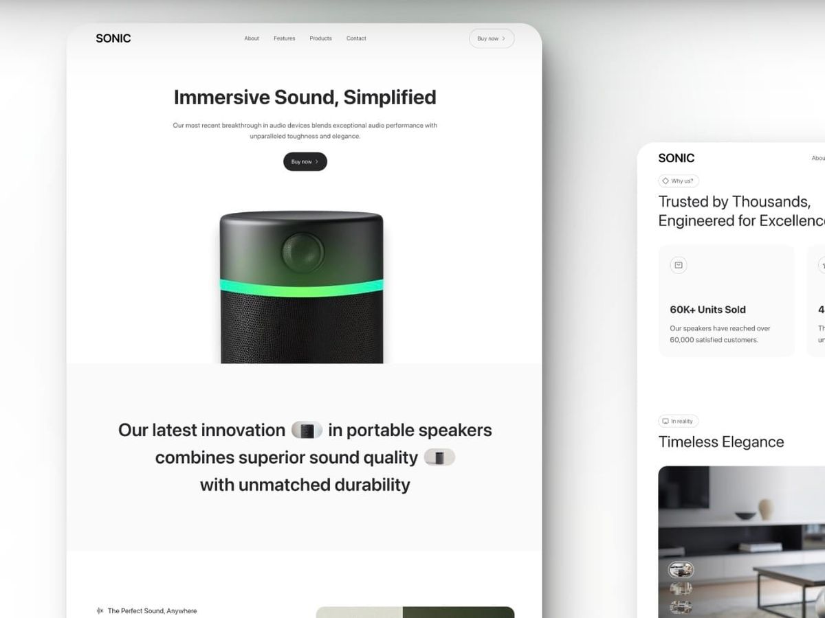 Sonic — Product showcase / E-Commerce