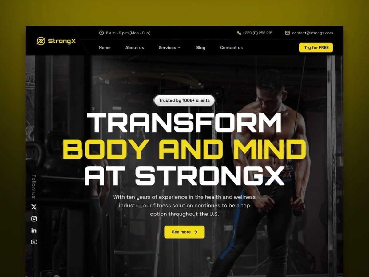 StrongX — Fitness Template