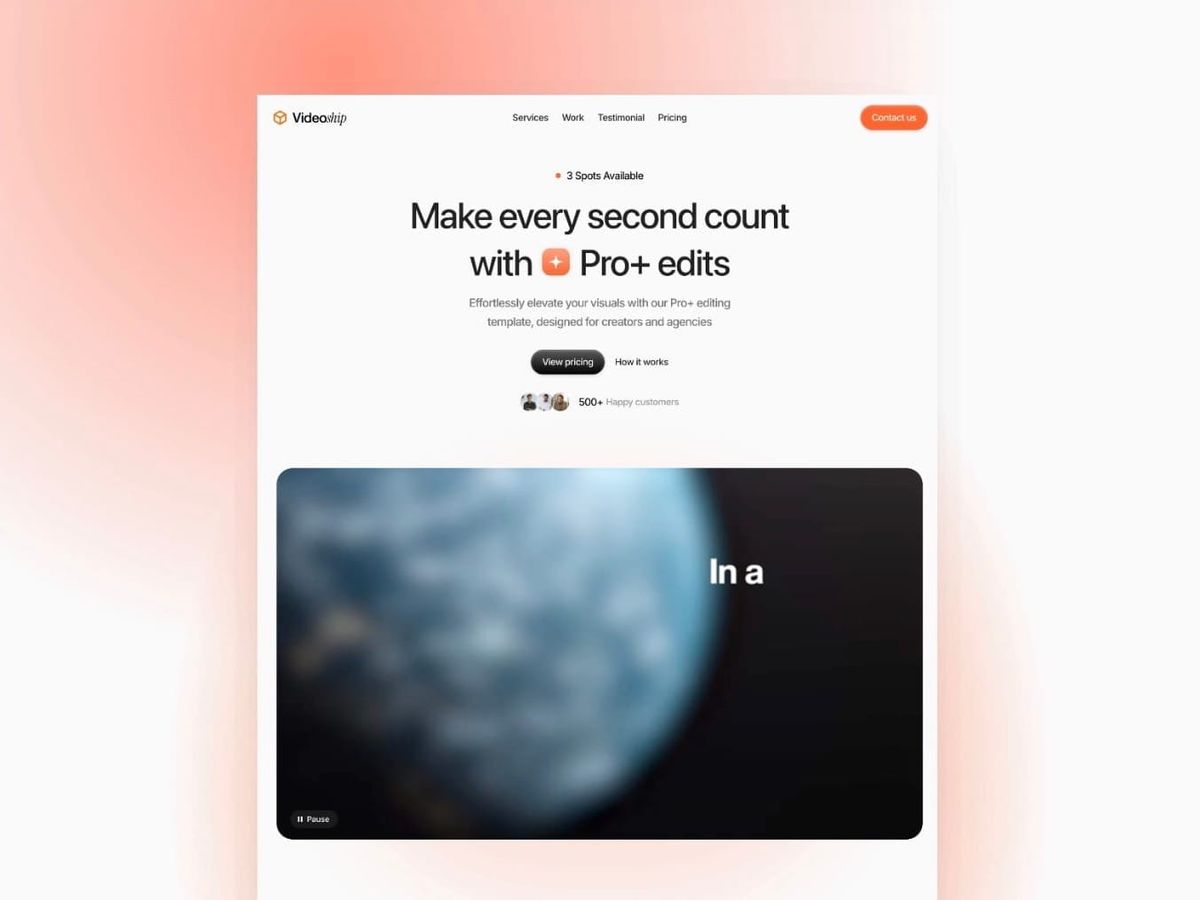 Videoship — Video Editing Agency Template