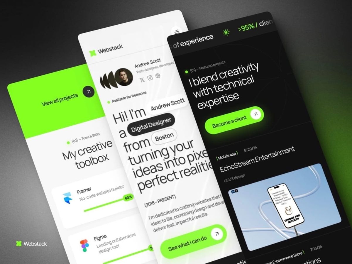 Webstack — Creator portfolio website template