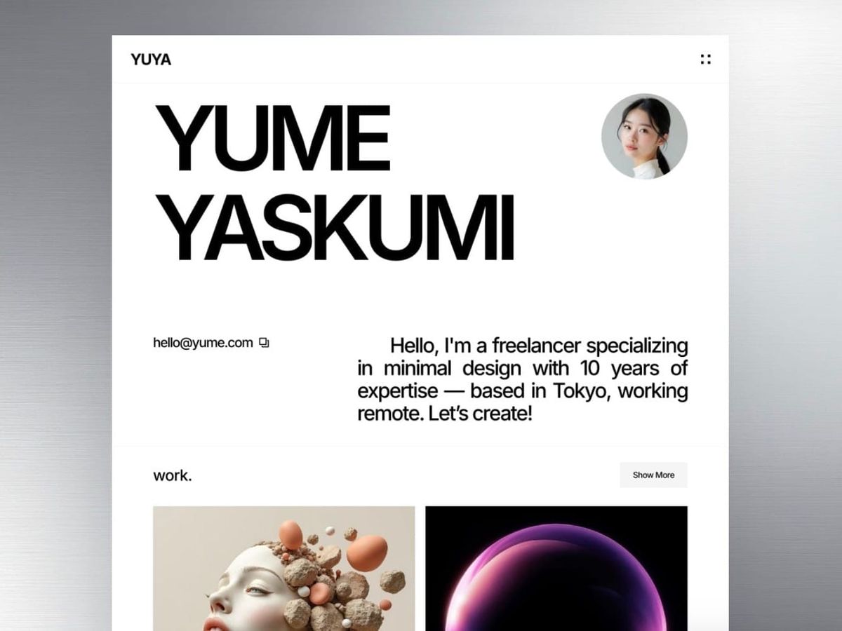 YUYA — Minimal Portfolio Template