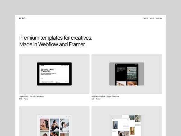 Nuro — Minimal Contemporary Portfolio Template