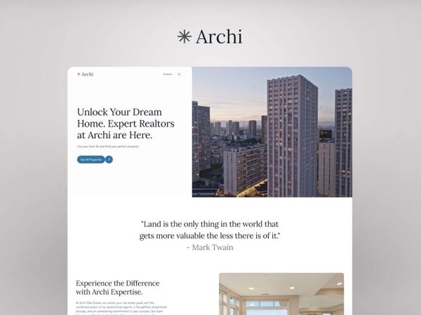 Archi — Real Estate Template