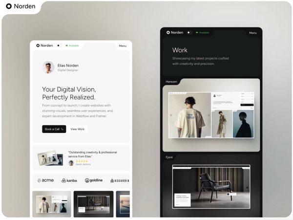 Norden — Minimal Portfolio Framer Template