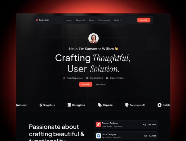 Optimistic — Free Modern Portfolio Template