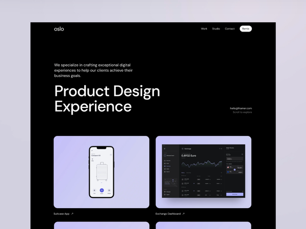 Oslo — Free Framer Creative Portfolio