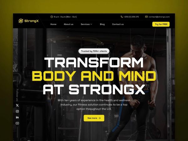 StrongX — Fitness Template