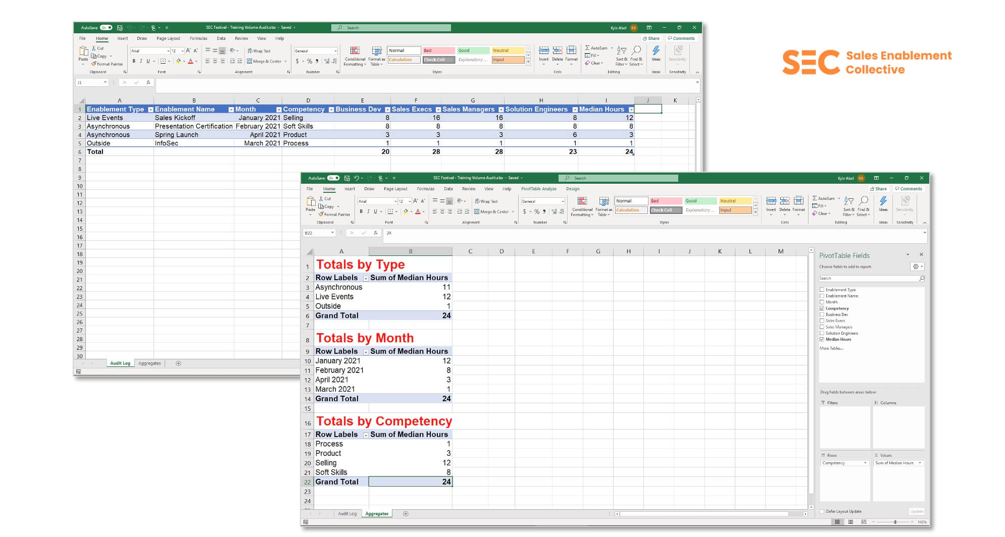 training value audit spreadsheet