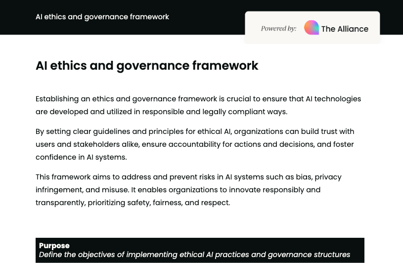 AI ethics and governance framwork