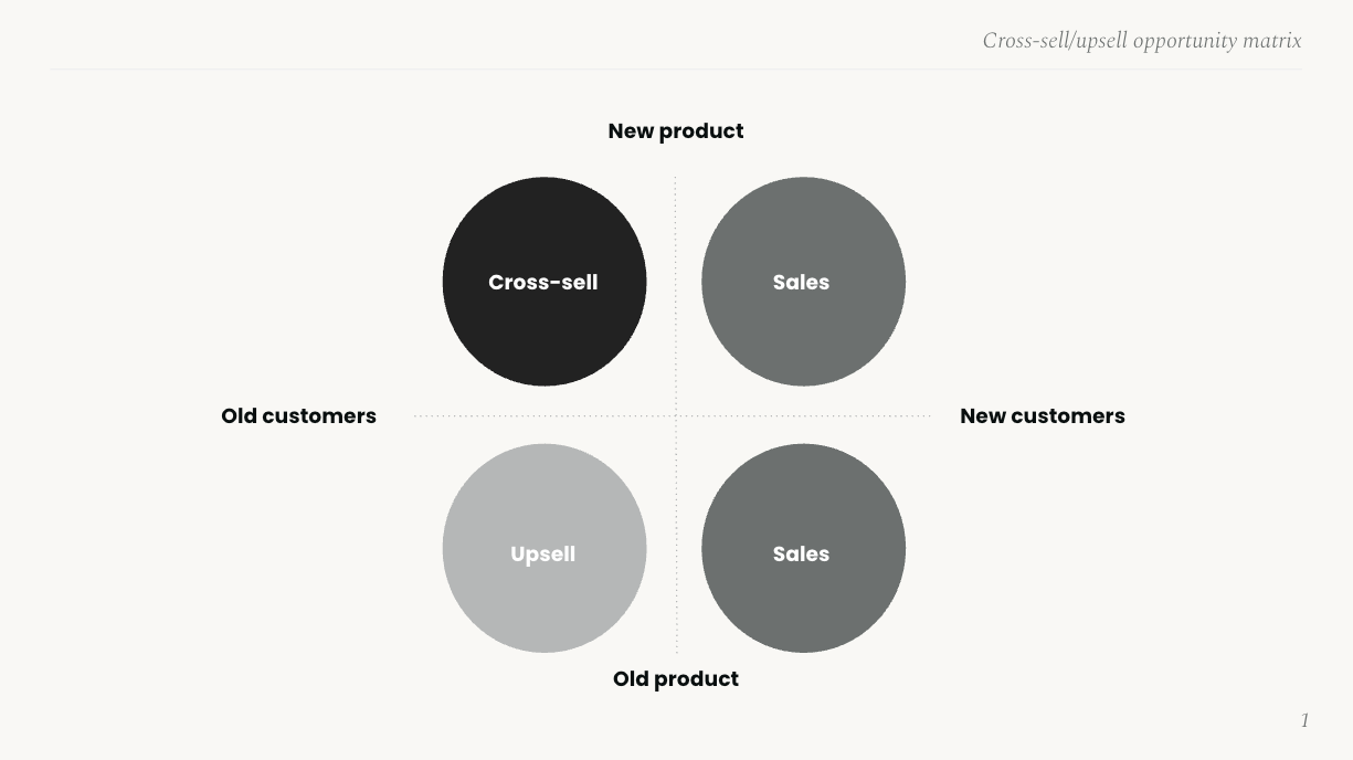 Cross-sell/upsell opportunity matrix