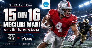 Ghid TV NCAA: 15 din 16 meciuri mari se văd în România