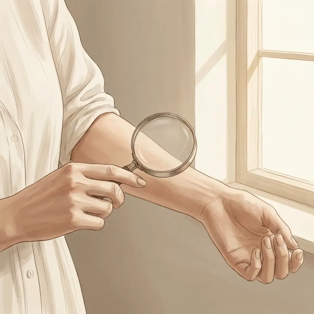 examining skin