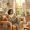  Woman with olive skin sitting on a couch looking out a window