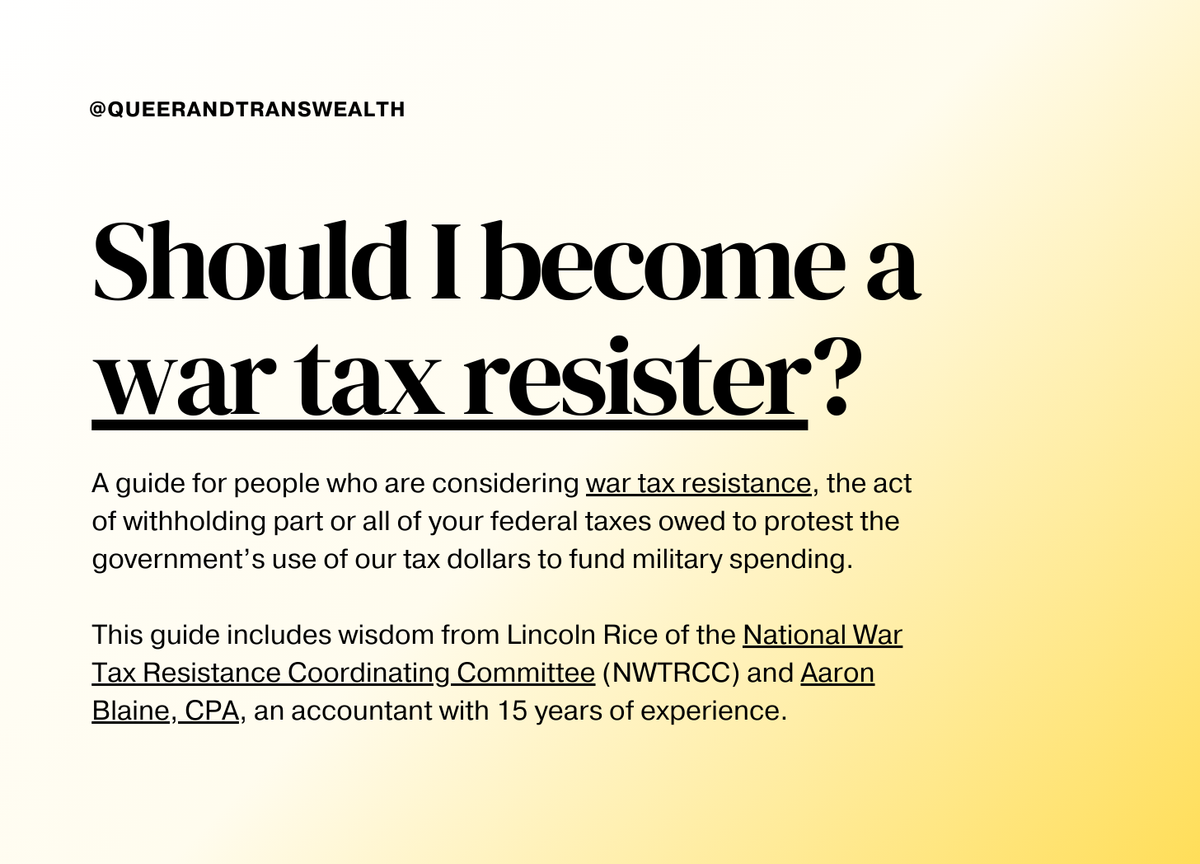 Should I become a war tax resister?