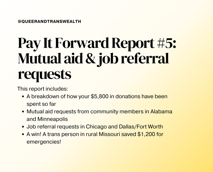 Pay It Forward #5: Mutual aid & job referral requests