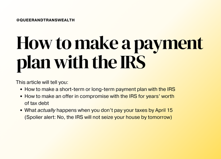 How to make a payment plan with the IRS