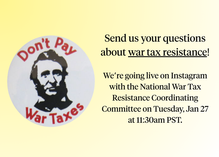 War tax resistance 101: Tell us what you want to know!