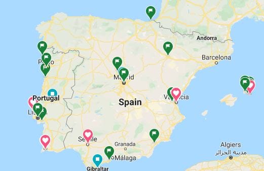 spain travel map