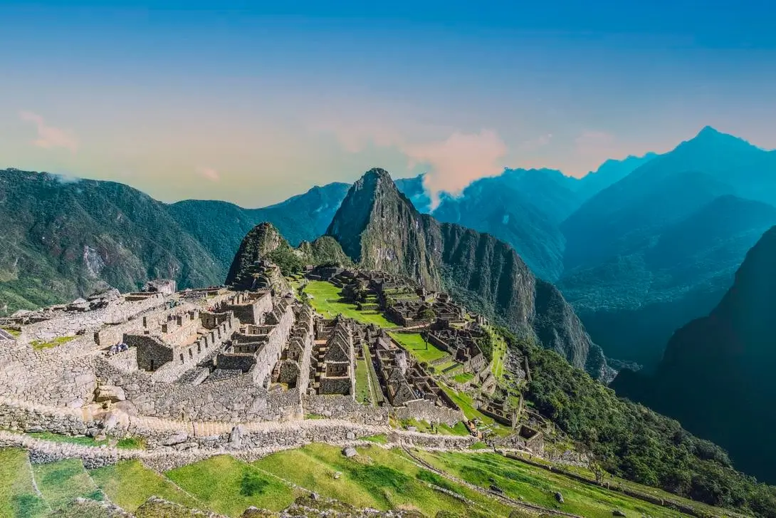 postcard view of Machu Picchu, Peru