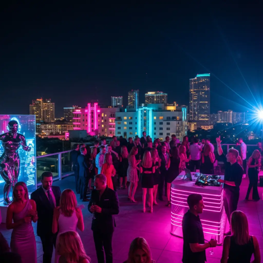 Art Basel afterparty in South Beach with celebrities