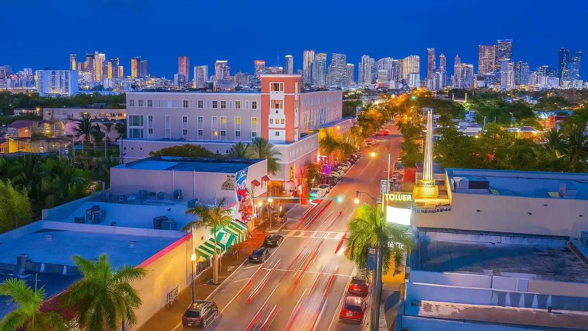 Calle Ocho street scene in Little Havana Miami with Cuban culture