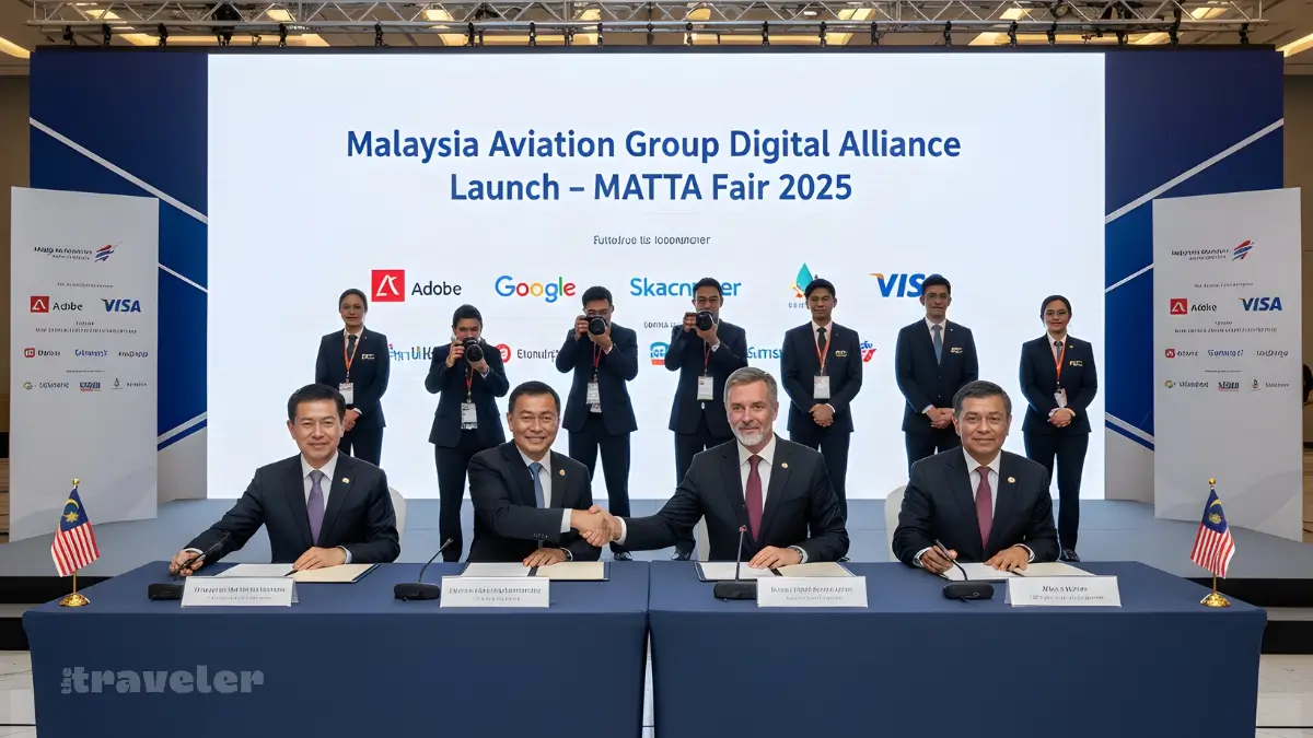 Executives from MAG, Adobe, Google, Skyscanner, and Visa sign digital alliance at MATTA Fair 2025 in Kuala Lumpur