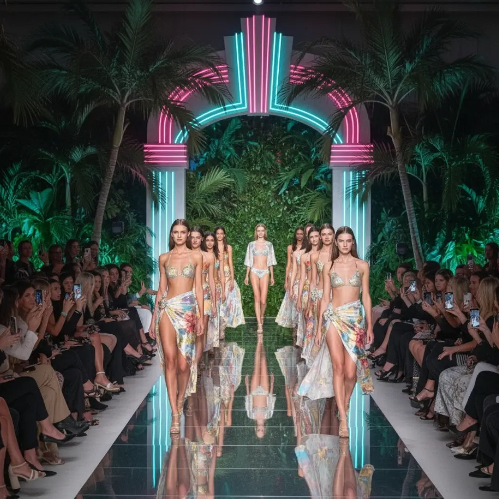 Models on runway at Miami Fashion Week