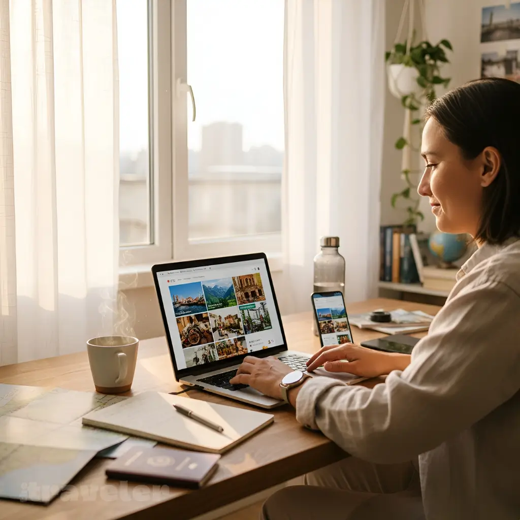 Traveler researches tours on GetYourGuide website