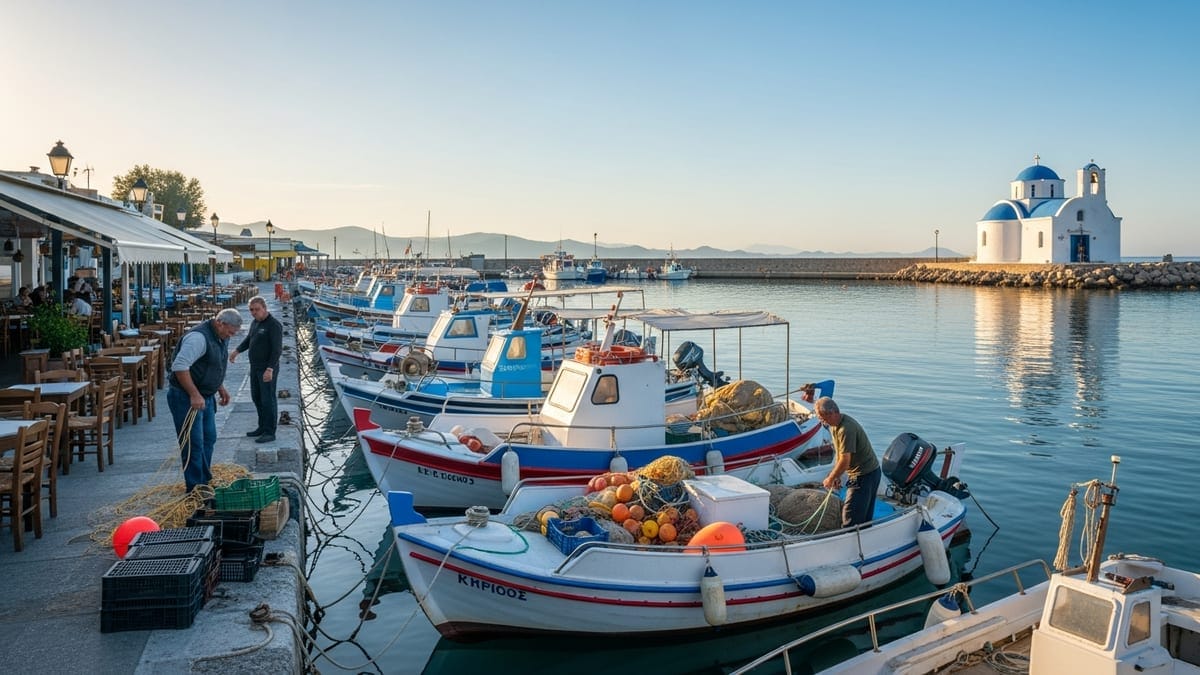 Faliraki Harbour in Rhodes, Greece