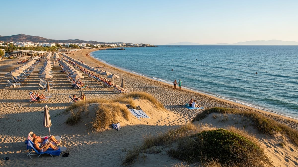 Golden hour at Agios Prokopios Beach, Naxos, Greece