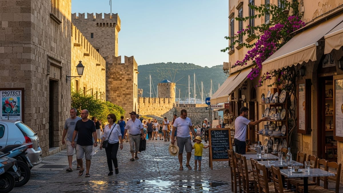 Late summer evening in Rhodes Town