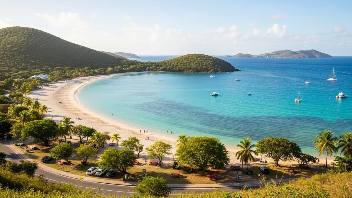 view of St Thomas beaches, Magens Bay's heart-shaped curve