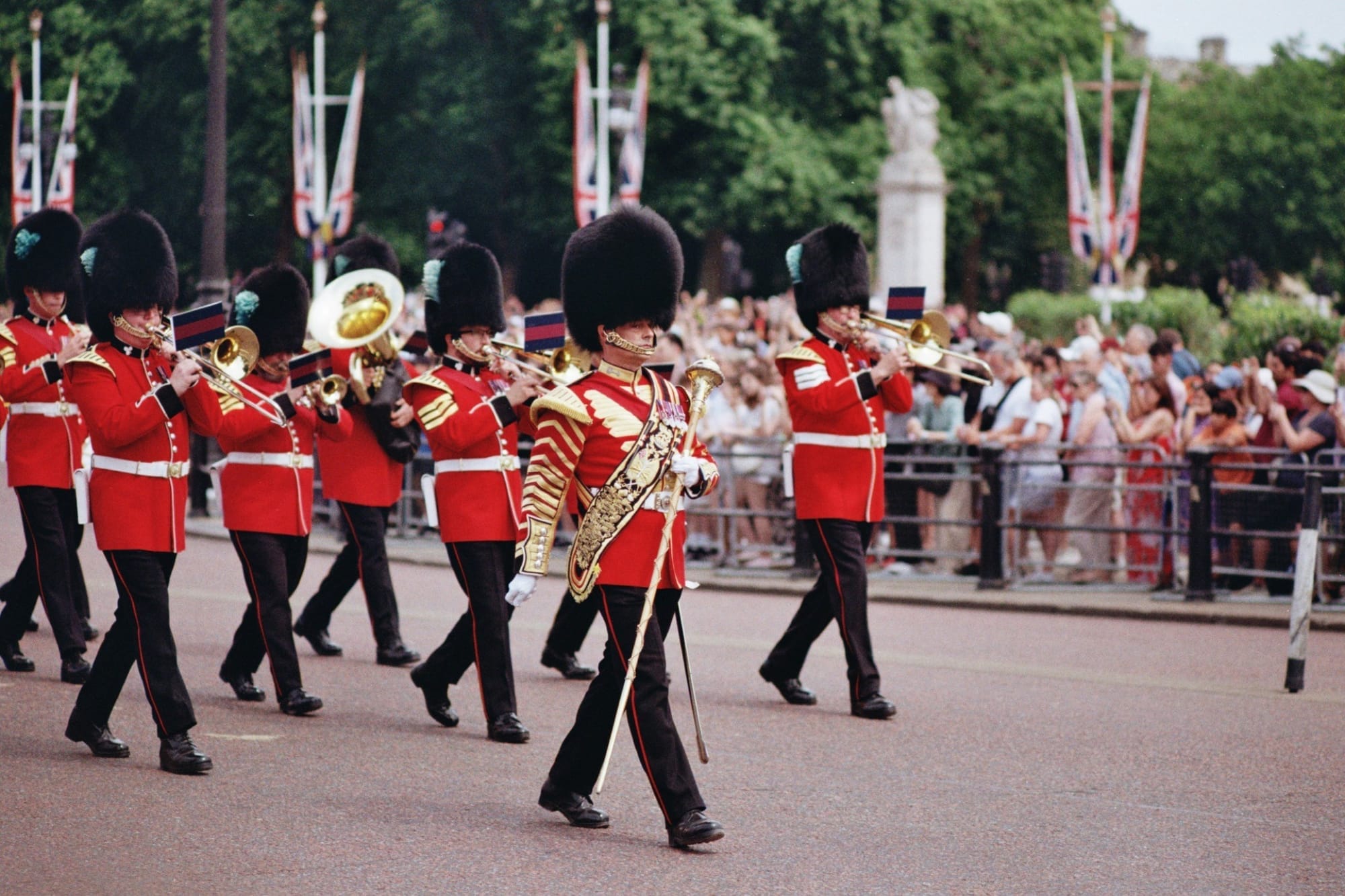 A briths band is marching