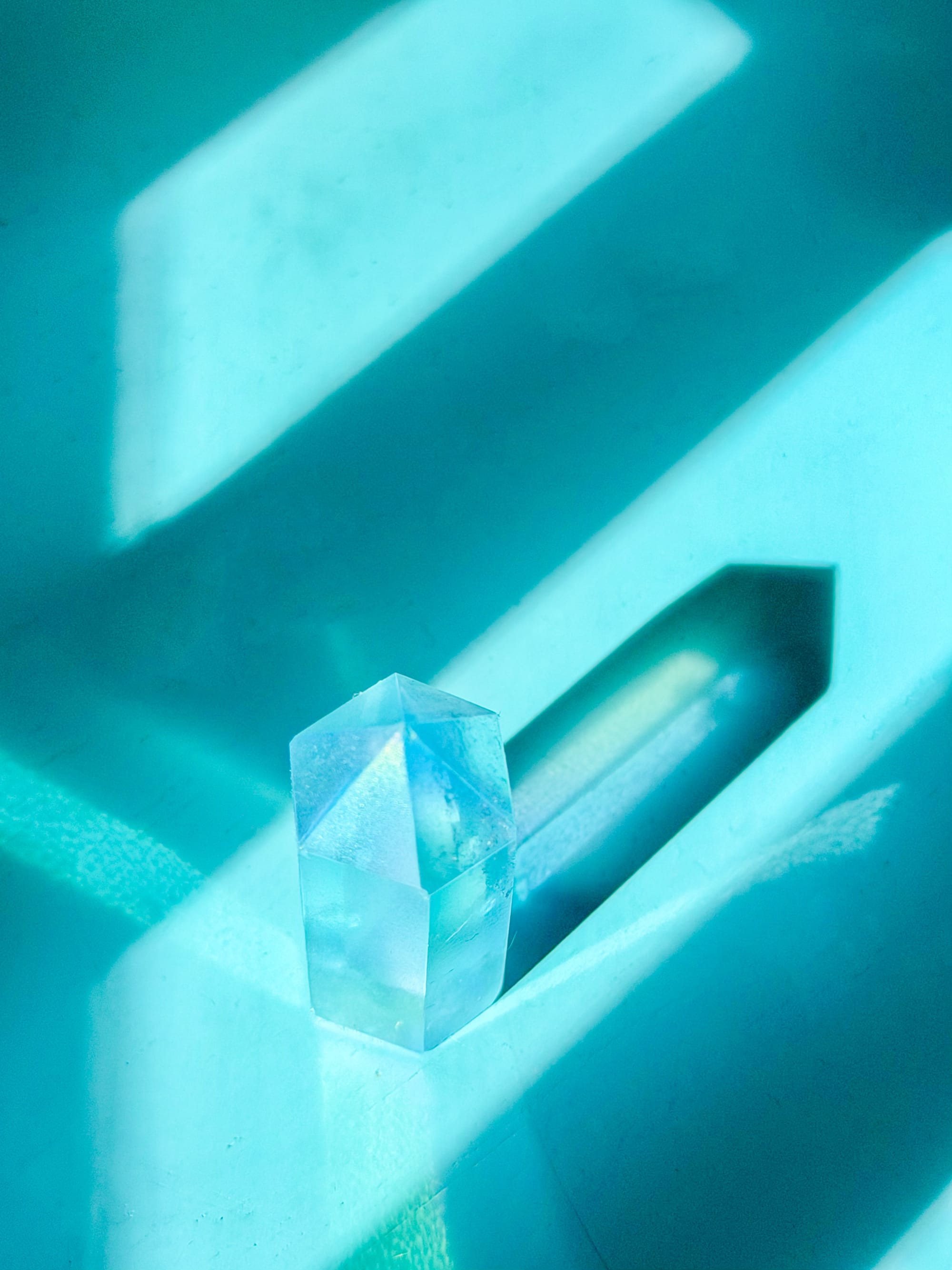 A rainbow flourite crystal I bought for my son outside of Palm Springs