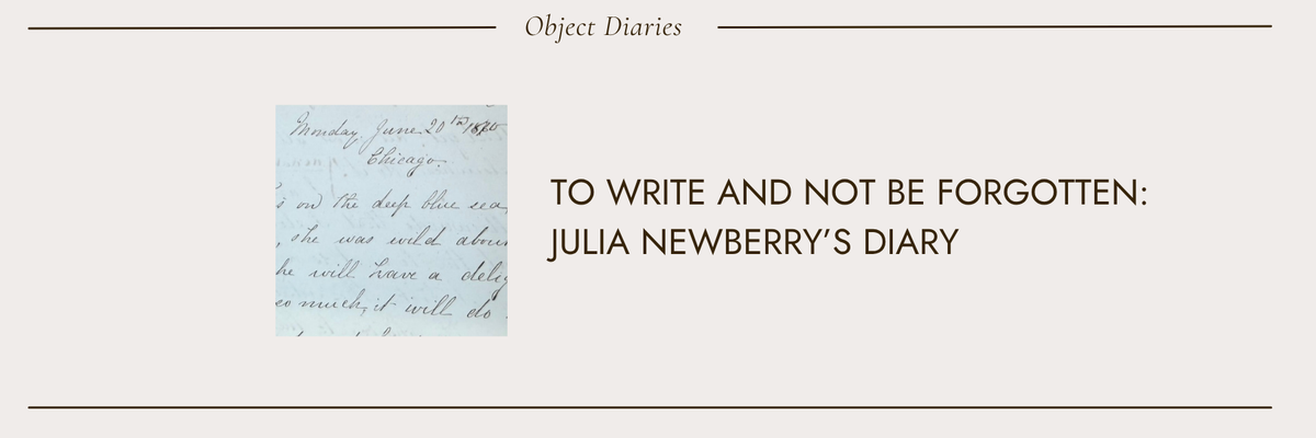 To Write and Not Be Forgotten: Julia Newberry's Diary